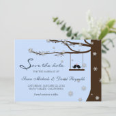 愛鳥の雪片のオークの木の冬の保存日付 セーブザデート (スタンド正面)