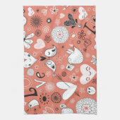 愛鳥パターン キッチンタオル (縦)