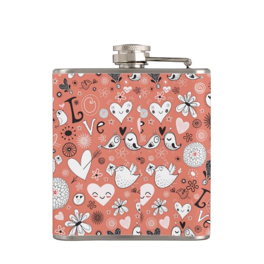 愛鳥パターン フラスク (裏面)