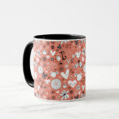 愛鳥パターン マグカップ (正面左)