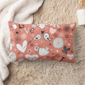 愛鳥パターン ランバークッション (ブランケット)