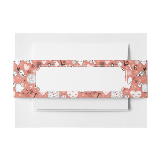 愛鳥パターン 招待状ベリーバンド (正面例)