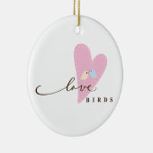 愛鳥及びハート セラミックオーナメント (右)