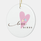 愛鳥及びハート セラミックオーナメント (左)