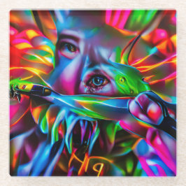 愛鳥恐怖症:鮮明な超現実美術 ガラスコースター