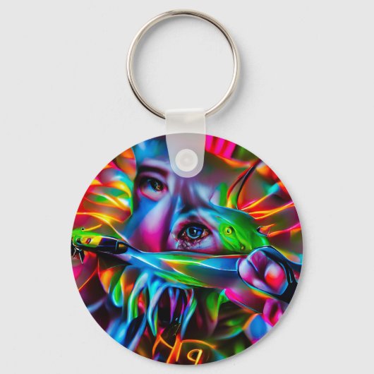 愛鳥恐怖症：鮮明な超現実美術 キーホルダー (正面)