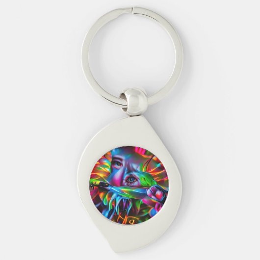 愛鳥恐怖症：鮮明な超現実美術 キーホルダー (正面)