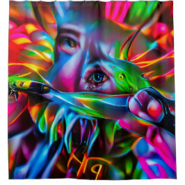 愛鳥恐怖症：鮮明な超現実美術 シャワーカーテン