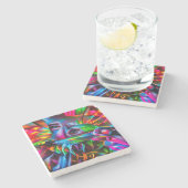 愛鳥恐怖症：鮮明な超現実美術 ストーンコースター (横)