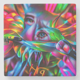 愛鳥恐怖症:鮮明な超現実美術 ストーンコースター