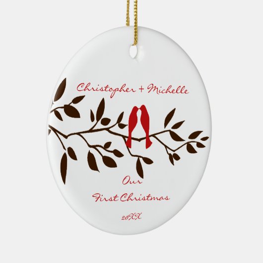 愛鳥私達の初めてのクリスマスのオーナメント セラミックオーナメント (右)