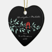 愛鳥私達の初めてのクリスマスのオーナメント セラミックオーナメント (左)