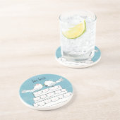 愛鳥花嫁及び新郎のウエディングケーキのキス コースター (側面)