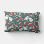 愛鳥-ティール（緑がかった色） ランバークッション (裏面)