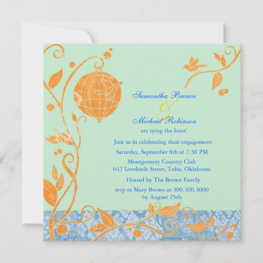 愛鳥: 婚約の招待状 招待状 (正面)