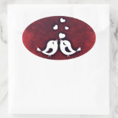 愛鳥 楕円形シール (バッグ)