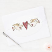 愛鳥 楕円形シール (封筒)