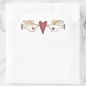 愛鳥 楕円形シール (バッグ)