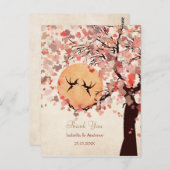愛鳥-秋の結婚式のサンキューカード ポストカード (正面/裏面)