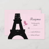 愛鳥RSVP (ピンク) 出欠カード (正面/裏面)