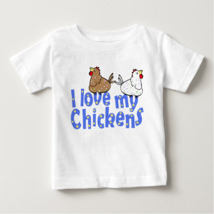 愛鶏のベビーのワイシャツ ベビーTシャツ