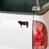 愛黒いアンガスのビーフ バンパーステッカー (トラック上)