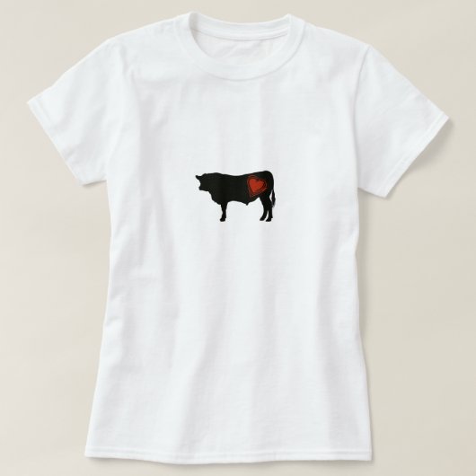 愛黒いアンガスのビーフ Tシャツ (デザイン正面)