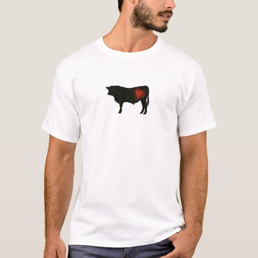 愛黒いアンガスのビーフ Tシャツ (正面)
