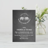 愛黒板のカップルのベビーシャワーのトン 招待状 (スタンド正面)