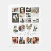 愛16モダン写真ミニマルパーソナライズされたギフト フリースブランケット (正面)