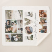 愛16写真ギフトモダンミニマルフパーソナライズされたァイル シェルパブランケット (正面(横))