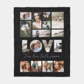 愛16写真ギフトモダンミニマルフパーソナライズされたァイル フリースブランケット (正面)