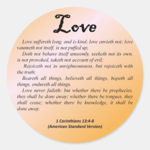 愛1 Corinthians 13-4年 ラウンドシール