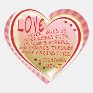 愛1 Corinthians 13: 7前に耐えます ハートシール