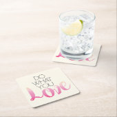 愛2何をして下さい スクエアペーパーコースター (インサイチュ)