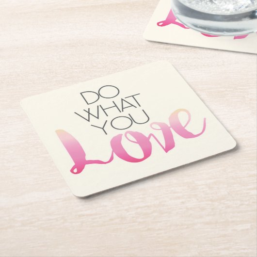 愛2何をして下さい スクエアペーパーコースター (アングル)