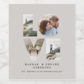 愛4フォトシンプルモダンパーソナライズされたギフトワイン ワインラベル (シングルラベル)