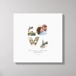 愛4モダン写真ミニマルパーソナライズされた贈り キャンバスプリント