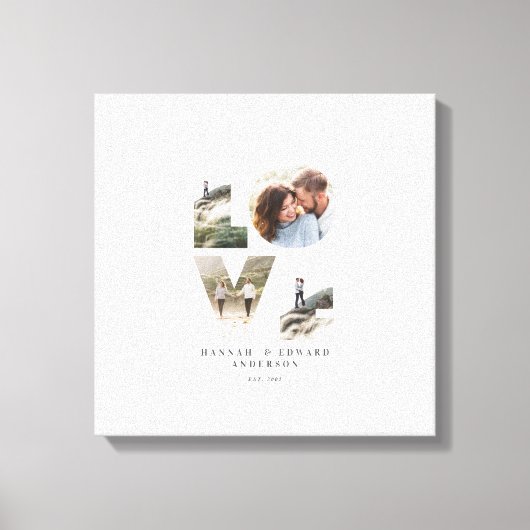 愛4モダン写真ミニマルパーソナライズされた贈り キャンバスプリント (正面)