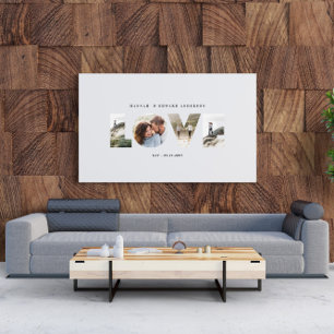 愛4モダン写真ミニマルパーソナライズされた贈り キャンバスプリント