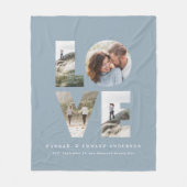 愛4写真ほこりっぽい青モダンパーソナライズされた贈り物 フリースブランケット (正面)