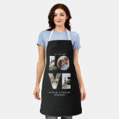 愛4写真シンプルのモダン贈パーソナライズされたり物 エプロン (着用した状態)
