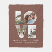 愛4写真シンプルのモダン贈パーソナライズされたり物 フリースブランケット (正面)