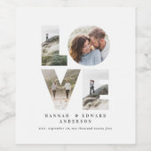 愛4写真シンプルのモダン贈パーソナライズされたり物 ワインラベル (シングルラベル)