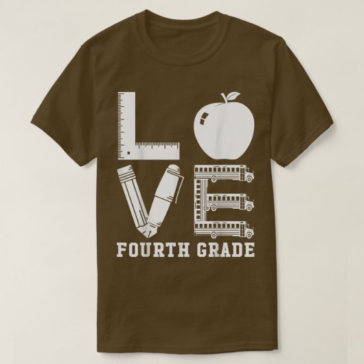 愛4年生–4年生新学期T士 Tシャツ (デザイン正面)