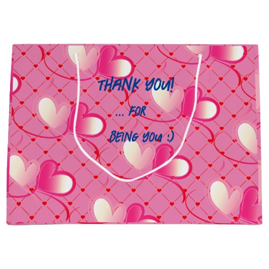 愛 – ありがとう – Valentine's Day大抱き枕 ラージペーパーバッグ (正面)