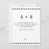 愛 - おしどりペア モノクロ写真 愛の名言 ウェディング 招待状 (裏面)