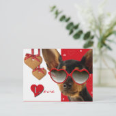 愛.おもしろい犬バレンタインデー シーズンポストカード (スタンド正面)
