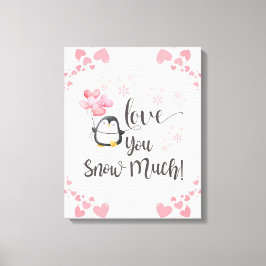 愛 – かわいいキッズペンギンパーソナライズされた キャンバスプリント