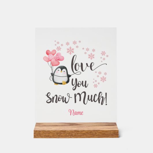 愛 – かわいいバレンタインパーソナライズされたギン アクリルサイン (正面)